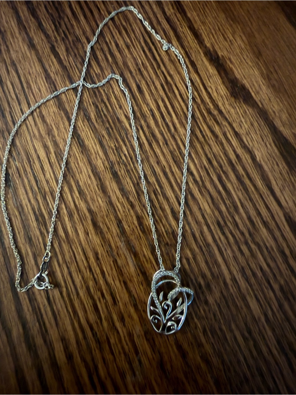 Sterling Silver 925 “Family Tree and Heart” Filigree Pendant Necklace